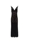 Self-portrait Floral Lace Maxi Dress In Black