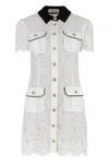 Self-portrait Delicate Lace Dress With Structured Pockets In White