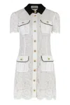 Self-portrait Short Dress With Floral Lace Embroidery Self Portrait In White