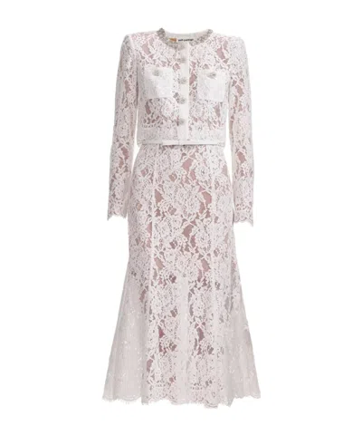 Self-portrait Lace Embellished Midi Dress In White