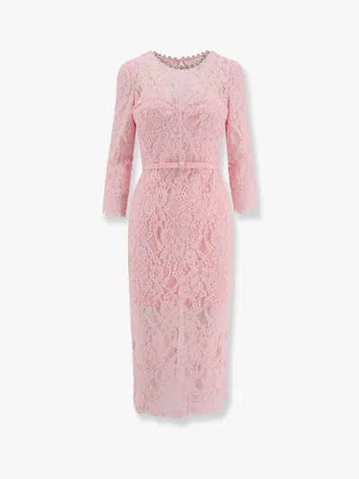 Self-portrait Lace Dress With Belt In Rose