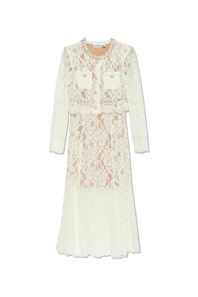 Self-portrait Self Portrait Lace Dress With Shimmering Crystals In Multicolor