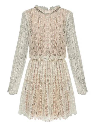 Self-portrait Lace Embellished Maxi Dress In Gold