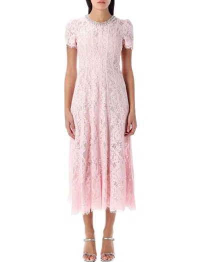 SELF-PORTRAIT LACE EMBELLISHED MIDI DRESS
