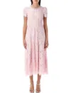 Self-portrait Embellished Floral Lace Midi Dress In Pink