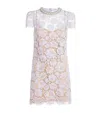 Self-portrait Floral Lace Mini Dress In Purple