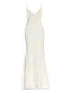 Self-portrait Lace Embroidered Maxi Dress In White