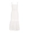Self-portrait Lace-insert Belted Midi Dress In White
