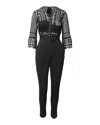 Self-portrait Cropped Cutout Crepe Jumpsuit In Black