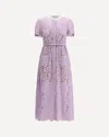 Self-portrait Lace Buttoned Cotton Blend Midi Dress