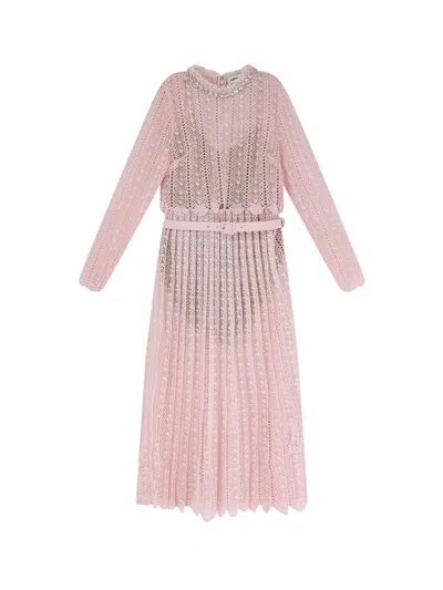 SELF-PORTRAIT LACE LONG DRESS WITH BELT