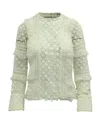 Self-portrait Lace Long Sleeve Blouse In White Polyester In White