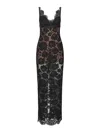 Self-portrait Black Floral Lace Maxi Dress Clothing In Black