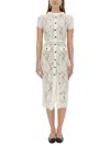 Self-portrait White Sequin Lace Midi Dress