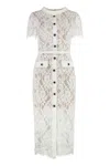 Self-portrait Lace Button Midi Dresses In White