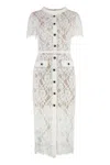 Self-portrait White Sequin Lace Midi Dress