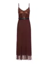 Self-portrait Self Portrait Brown Lace Insert Midi Dress