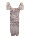 Self-portrait Lace Midi Dress In White Poly Cotton In White