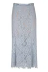 Self-portrait Light Blue Lace-effect Skirt With Slip In Light Blue
