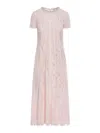 Self-portrait Embellished Floral Lace Midi Dress In Pink & Purple