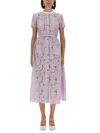 Self-portrait Lace Midi Dress In Purple