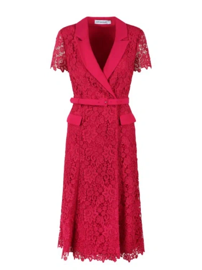 Self-portrait Lace Midi Dress In Red