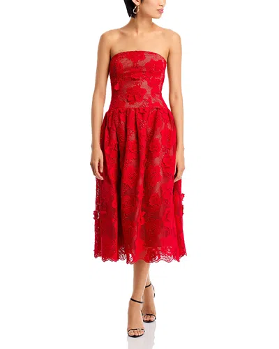 Self-portrait Lace Midi Dress In Red