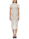 Self-portrait Lace Button Midi Dresses In White