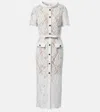 Self-portrait White Sequin Lace Midi Dress In White