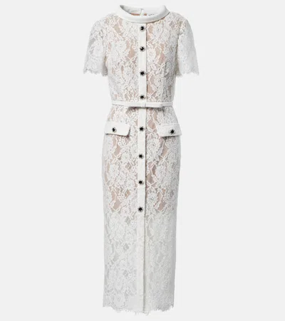 Self-portrait Lace Midi Dress In White