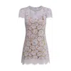 Self-portrait Lilac Lace Mini Dress By  In Blue
