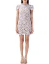 Self-portrait Lace A Line Mini Dress Crystal Collar In Pink