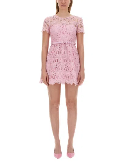 Self-portrait Lace Mini Dress In Pink