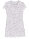 Self-portrait Mini Dress With Lace And Crystal In Purple