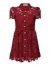 Self-portrait Belted Lace Minidress In Purple