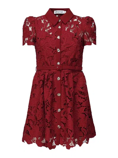 Self-portrait Lace Mini Dress In Purple