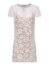 Self-portrait Lilac Lace Mini Dress In Purple