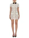 Self-portrait Delicate Lace Dress With Structured Pockets In White