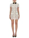 Self-portrait Delicate Lace Dress With Structured Pockets In White