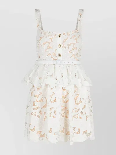 SELF-PORTRAIT LACE OVERLAY DRESS BELTED WAIST