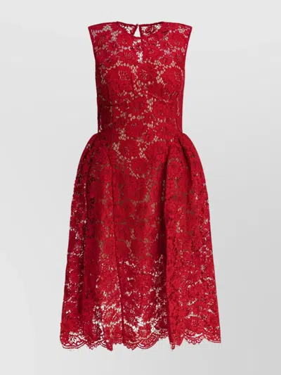 SELF-PORTRAIT LACE OVERLAY DRESS KEYHOLE BACK
