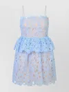 Self-portrait Organza Lace Mini Dress