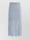 Self-portrait Lace Overlay Midi Skirt In Blue