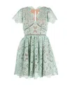 Self-portrait Lace-panelled Flared Mini Dress In Gray