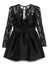 Self-portrait Dress Made Of Cotton Blend In Black