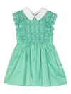 Self-portrait Lace-pattern Mini Dress In Green