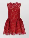 Self-portrait Red Fine Lace Pearl Mini Dresses Red