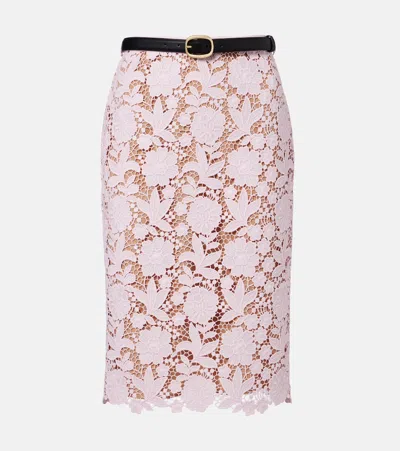 Self-portrait Lace Pencil Skirt In Pink