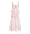 Self-portrait Womens Pink Peplum Sleeveless Lace Midi Dress In Pink
