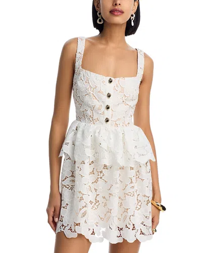 SELF-PORTRAIT SELF-PORTRAIT LACE PEPLUM MINI DRESS